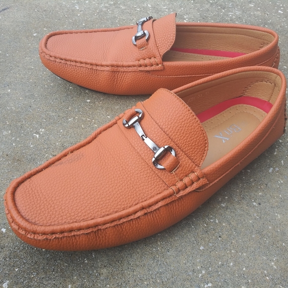Ornage mens luxury suede loafers